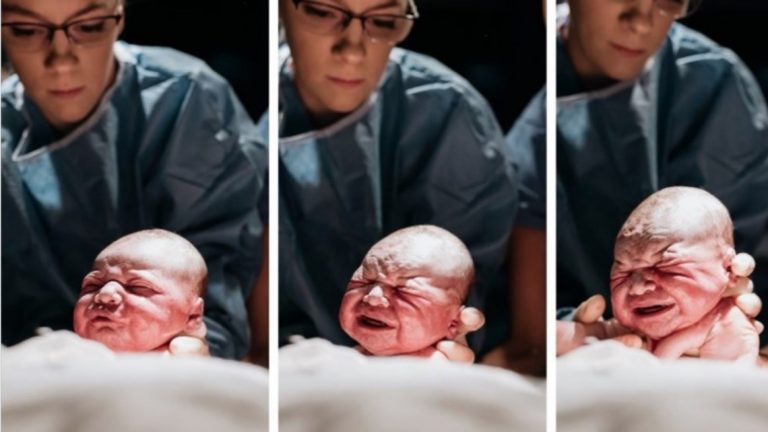 Una fotógrafa capturó el momento exacto del nacimiento de su hijo