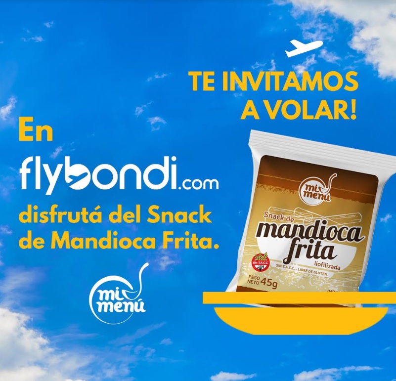 Empresa misionera proveerá snack de mandioca frita para pasajeros de Fly Bondi