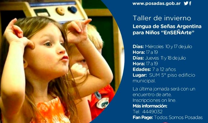 Posadas: brindarán talleres de Lengua de Señas Argentina para niños durante las vacaciones de invierno