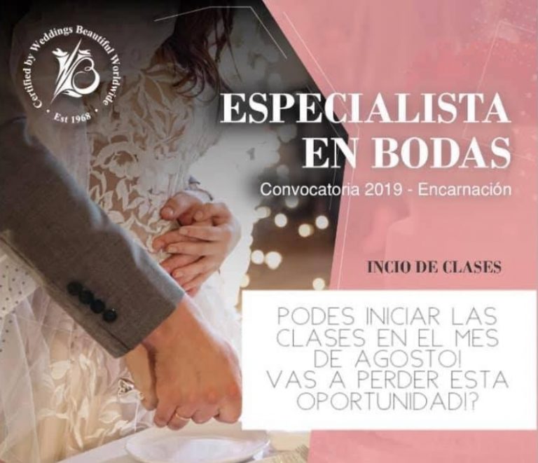 Se dictará el curso de especialista en Bodas en Encarnación, Paraguay