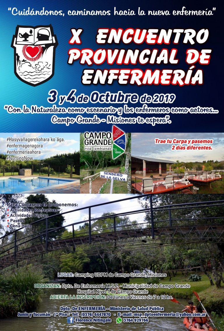 Se realizará el X Encuentro Provincial de Enfermería en Campo Grande