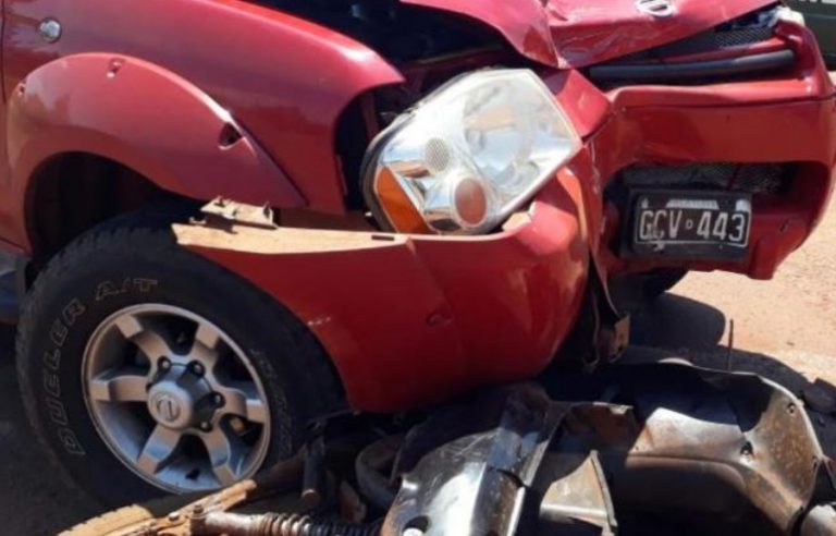 San Pedro: choque entre camioneta y moto dejó un herido grave