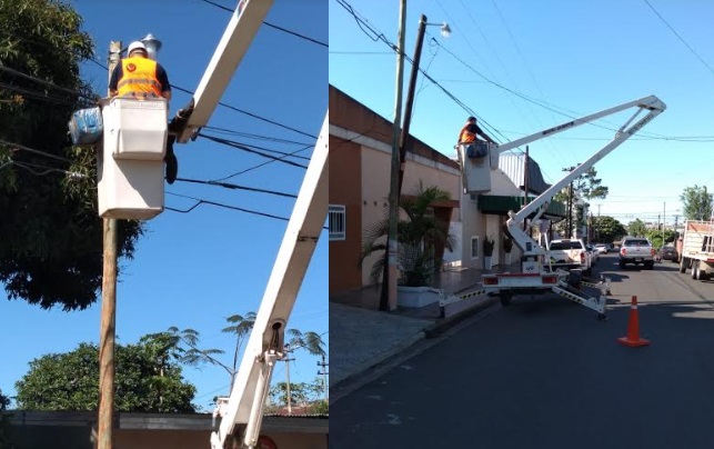 Repusieron lámparas led del alumbrado público en el barrio El Palomar