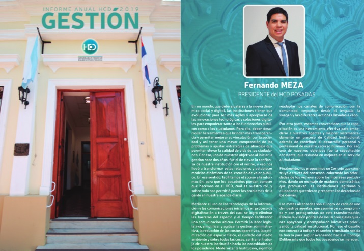 El Concejo Deliberante de Posadas presentó su Libro Digital de la Gestión 2019