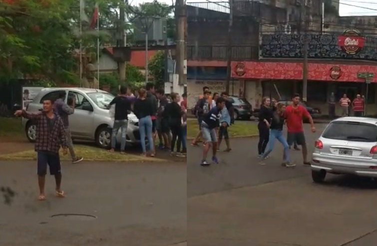 Posadas: manifestantes increparon y agredieron a automovilistas