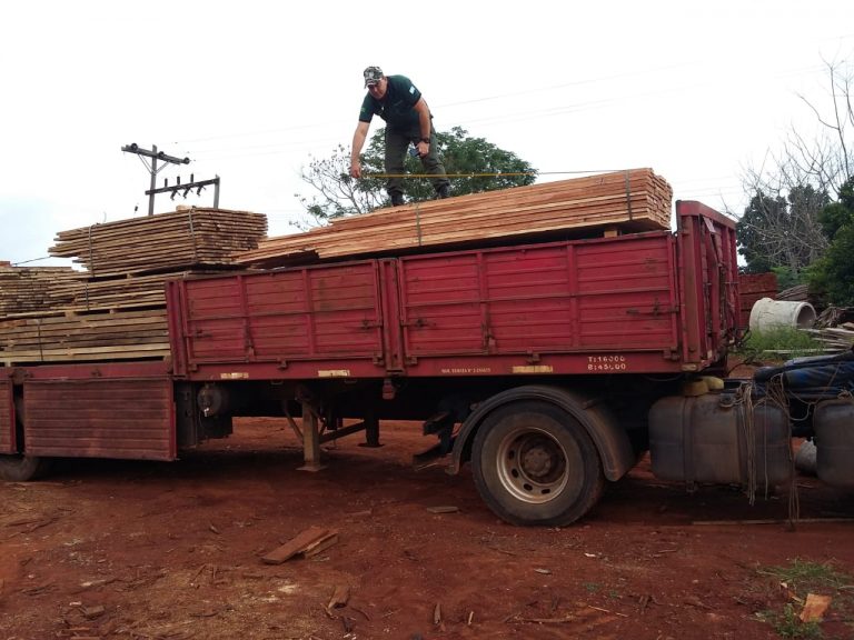 Clausuraron una planta industrial y decomisaron un camión con madera nativa en Dos de Mayo