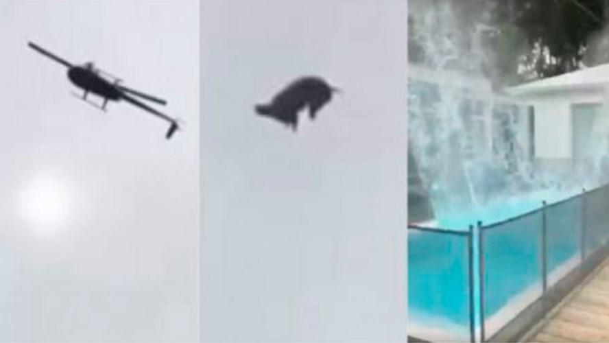 Críticas en las redes al empresario que tiró un cerdo desde un helicóptero