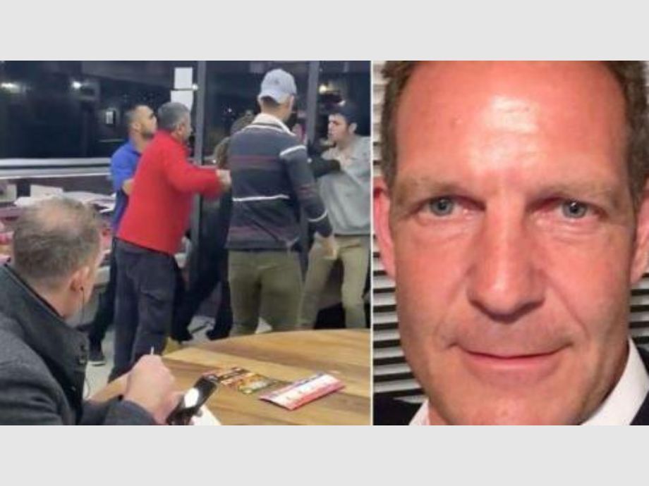 Redes: furor por el cliente de un restaurante que continúa comiendo a pesar de quedar en medio de una pelea