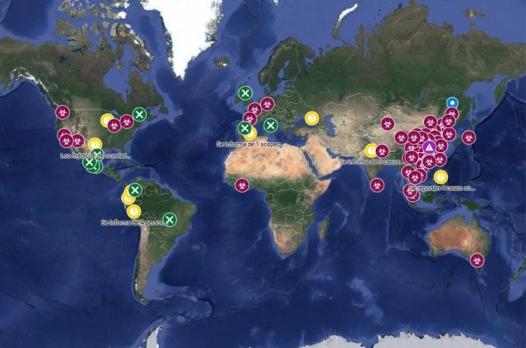 Coronavirus: crearon un mapa que muestra en tiempo real su expansión a diferentes países