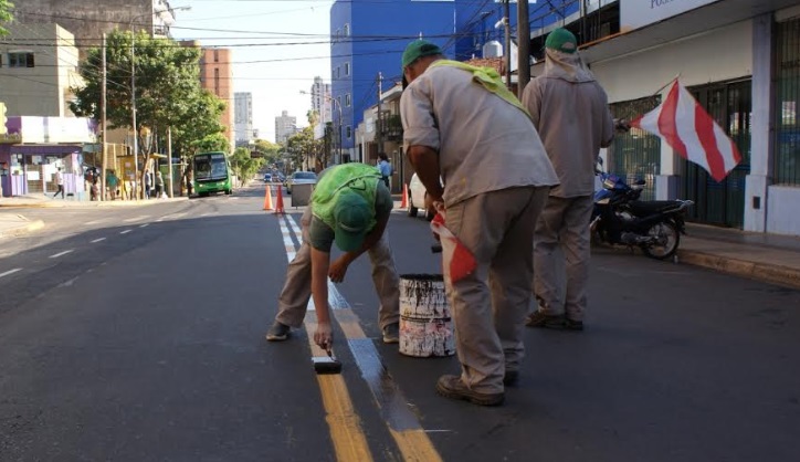 Finalizan los trabajos de demarcación sobre la calle Junín de Posadas