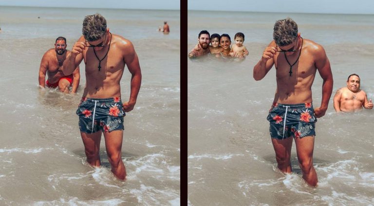 Se sacó una foto en la playa, pidió que borren al "tipo de atrás" y lo tapó una ola de memes