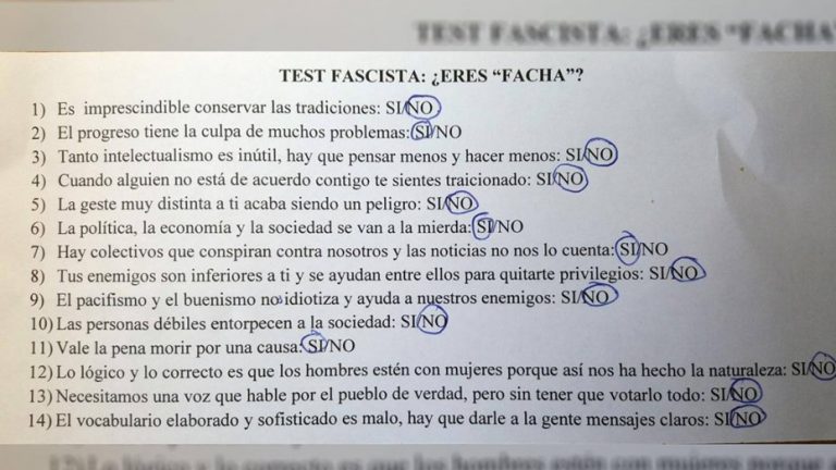 Un profesor hizo un test para ver si sus alumnos son "fachos"