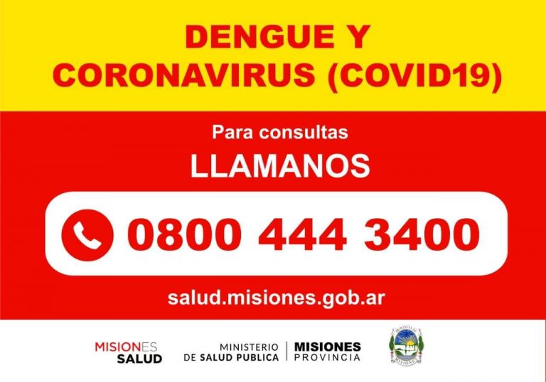 En la Provincia: recuerdan los canales de consultas disponibles para Dengue y Coronavirus