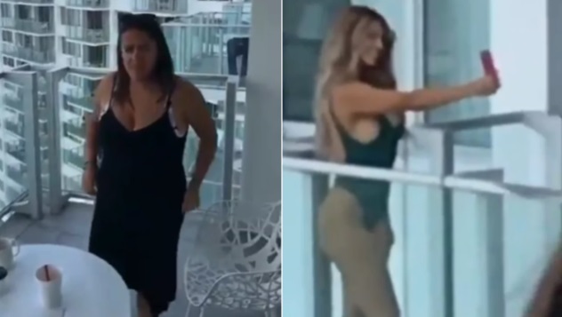 Fingió sacarle una foto a su pareja para espiar a sus vecinas en bikini