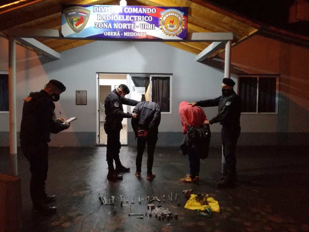 Recuperaron herramientas robadas de un taller y arrestaron a dos hombres en Oberá