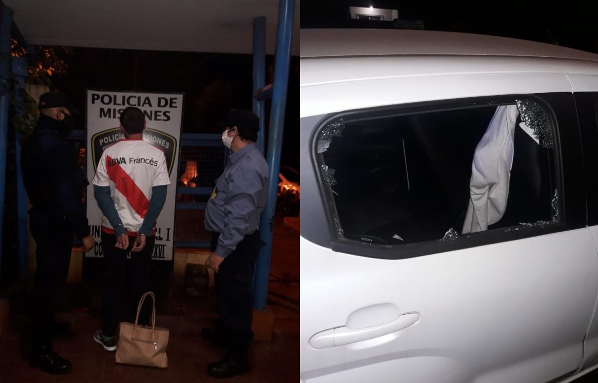 Dañó el cristal de un auto y robó de su interior una cartera: terminó tras las rejas