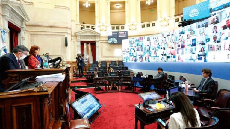 El Senado aprobó veinte decretos del Gobierno en la primera sesión virtual de la historia