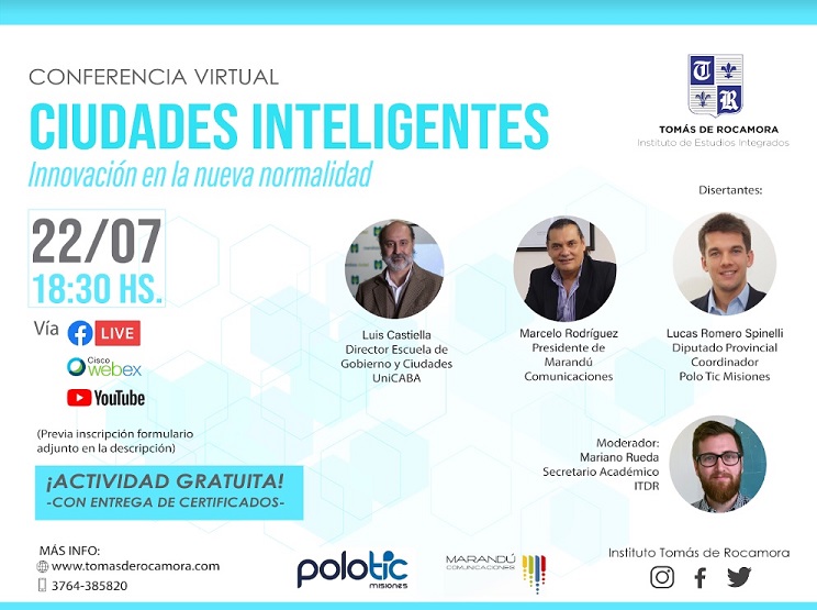 Este miércoles se desarrollará la tercera conferencia virtural “Ciudades Inteligentes: Innovación en la nueva normalidad”