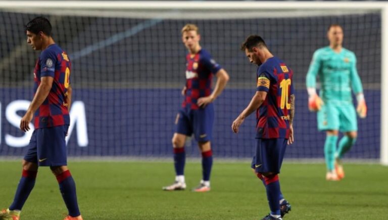 Cachetazo histórico para Messi en la Champions: Barcelona perdió frente al Bayern 8-2 y quedó eliminado en cuartos