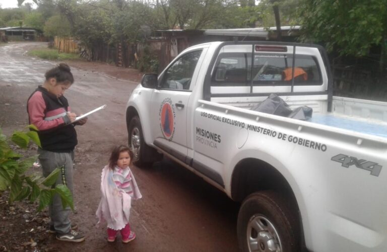 Temporal en Misiones: Protección Civil asistió a familias de Candelaria, Panambí y 25 de Mayo