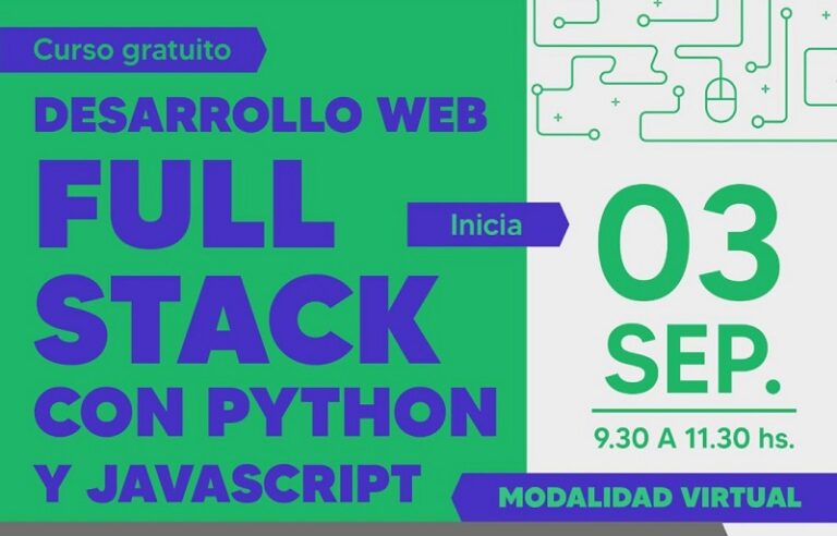 Brindarán curso sobre desarrollo Web Full Stack con Python y JavaScript