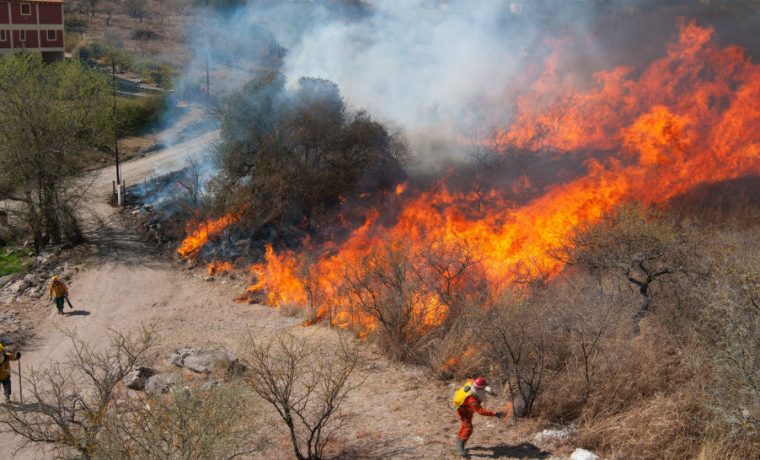 Casi 400 bomberos trabajan para combatir el fuego en Córdoba