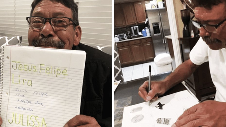 Un abuelo aprendió a escribir durante la cuarentena y conmovió en las redes