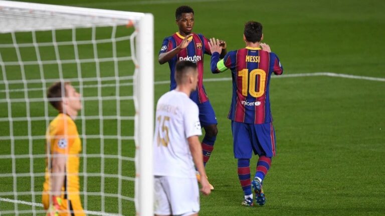 Con un gol de Messi, Barcelona goleó 5-1 a Ferencváros en su debut en la Champions League