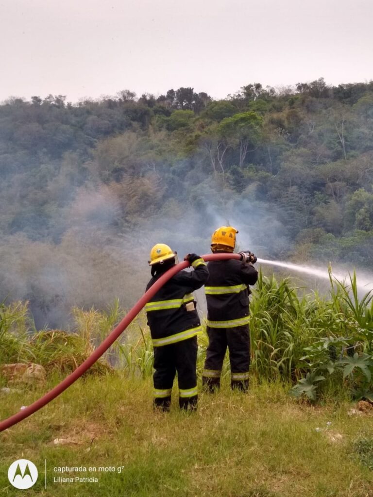 Bomberos Voluntarios lograron sofocar un incendio forestal en Iguazú