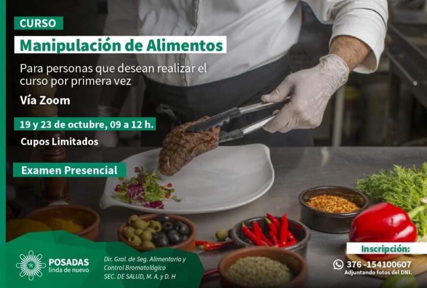 Dictarán semanalmente los cursos de manipulación de alimentos en Posadas