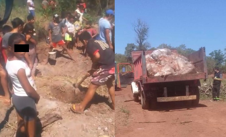 Iguazú: vecinos desenterraron y se llevaron cajas de pollos que fueron decomisados por Prefectura días atrás