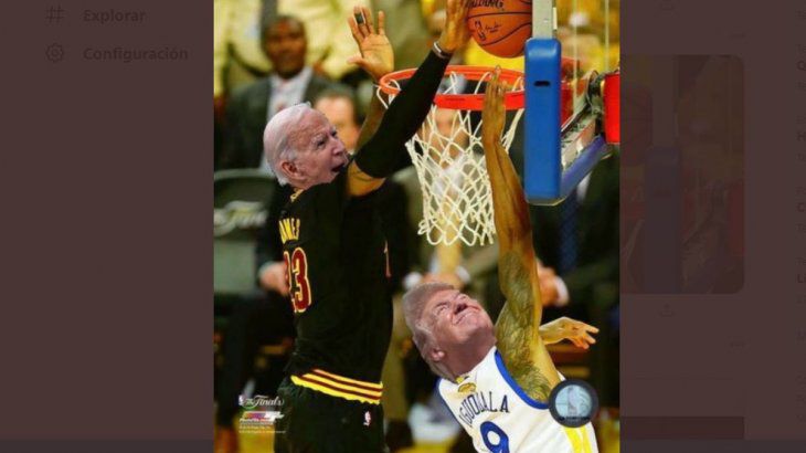 La “volcada” de Biden, el meme con el que LeBron James festejó la victoria