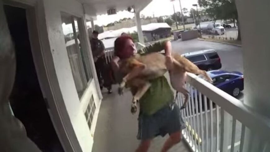 Amenazaba con quitarse la vida y lanzó a su perro desde un segundo piso