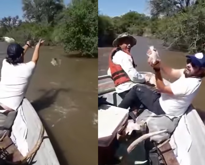 Viral: pescadores atrapan con sus manos a espectacular cardumen de bogas en Corrientes
