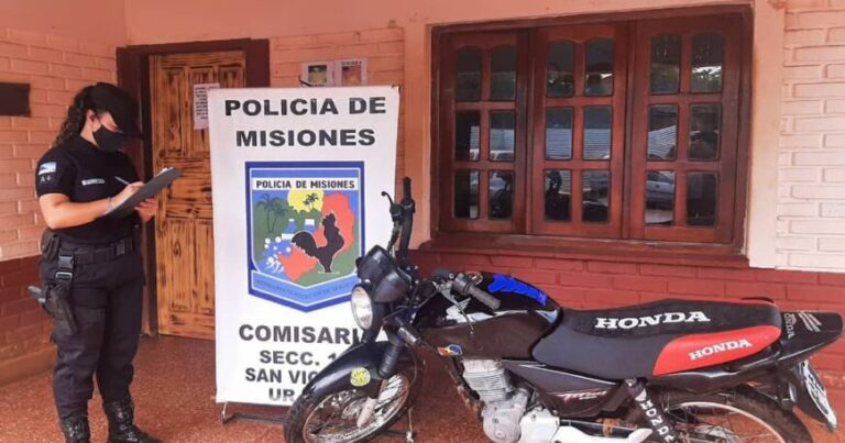Recuperaron una motocicleta robada en San Vicente