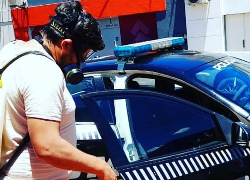 Posadas: realizaron  sanitización en el Comando Radioeléctrico Centro y en los móviles policiales