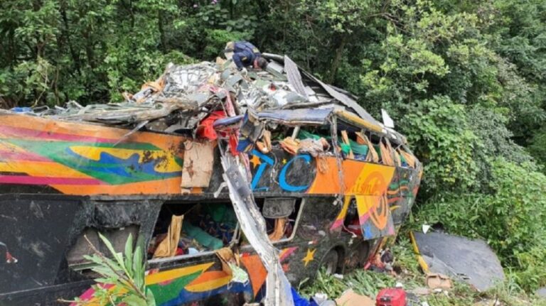 Brasil: al menos 21 muertos tras desbarrancar un colectivo que iba a Camboriú