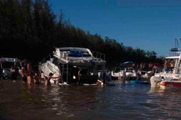 Río Paraná: hicieron una fiesta clandestina en un yate y casi lo hunden