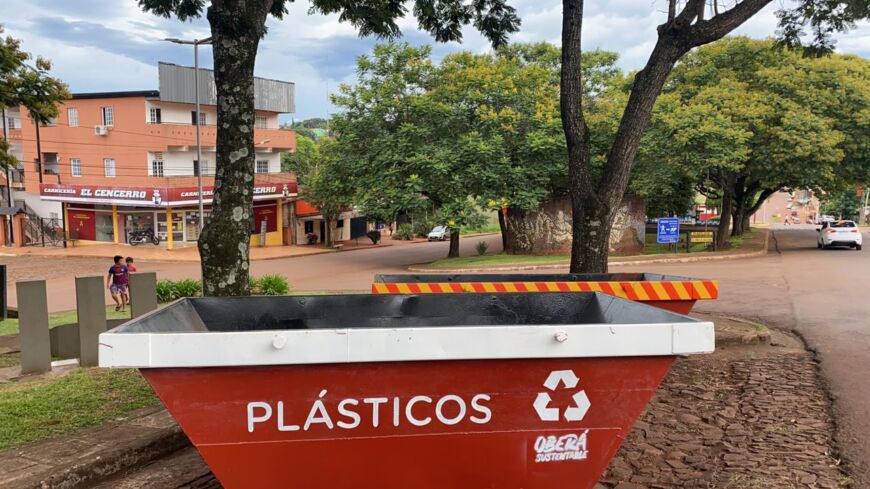 “Oberá Sustentable”: instalaron volquetes para residuos plásticos y chatarra en diferentes puntos de la ciudad