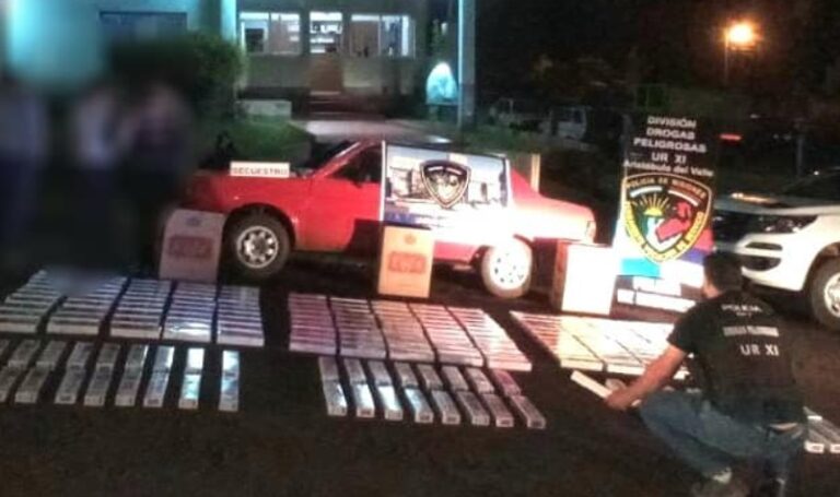 Interceptaron un auto cargado con 200 gruesas de cigarrillos sin aval aduanero en Salto Encantado