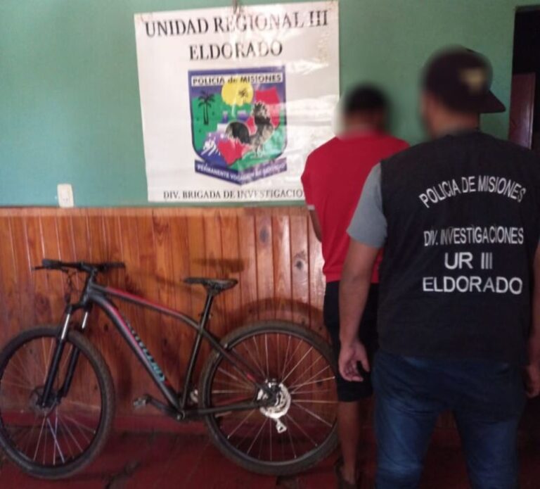 Detuvieron a un joven acusado de robarle la bicicleta a una mujer en Eldorado