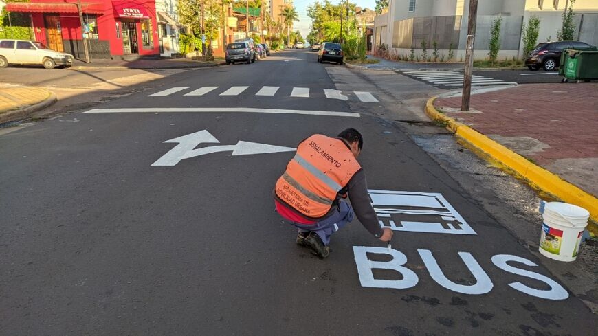 Demarcan calles en distintos sectores de calles posadeñas