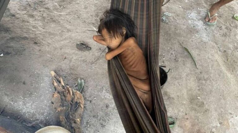 Brasil: impactante foto de una nena que muestra el abandono de los indígenas yanomami