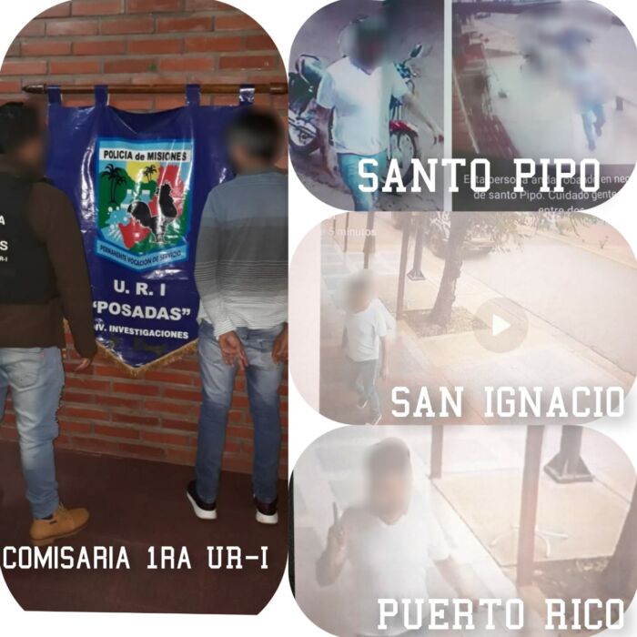Lo detuvieron tras ser filmado cometiendo robos en Posadas, San Ignacio, Santo Pipó y Puerto Rico
