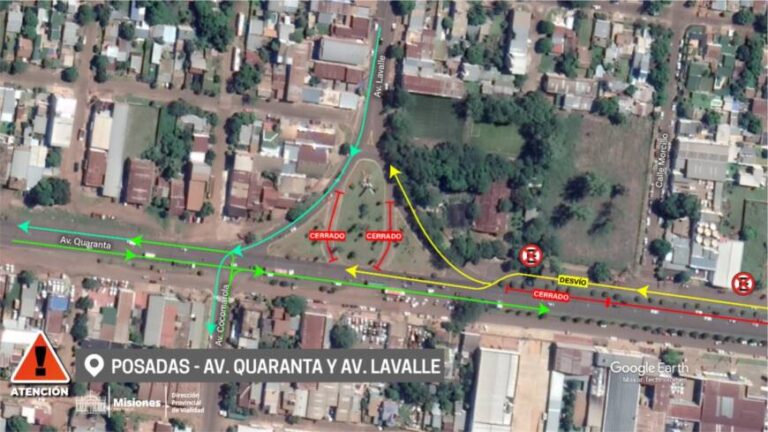 Travesía Urbana Posadas: por obras, restringirán el tránsito en intersección de Quaranta y Lavalle