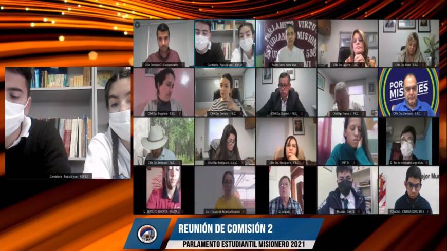 Parlamento Virtual Estudiantil Misionero 2021: comenzó el trabajo en comisiones 10 20 - parlamento estudiantil 10 - 19