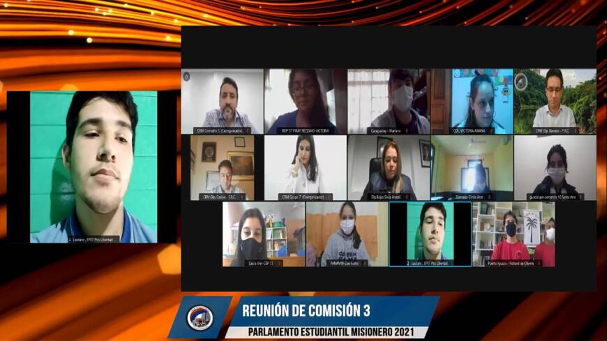 Parlamento Virtual Estudiantil Misionero 2021: comenzó el trabajo en comisiones 13 26 - parlamento estudiantil 13 - 25