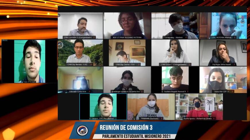Parlamento Virtual Estudiantil Misionero 2021: comenzó el trabajo en comisiones 14 28 - parlamento estudiantil 14 - 27