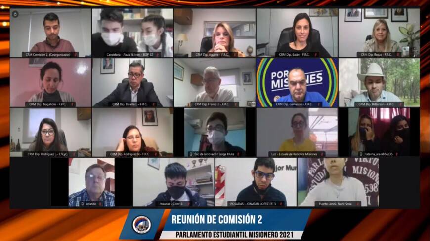 Parlamento Virtual Estudiantil Misionero 2021: comenzó el trabajo en comisiones 5 10 - parlamento estudiantil 5 1 - 9