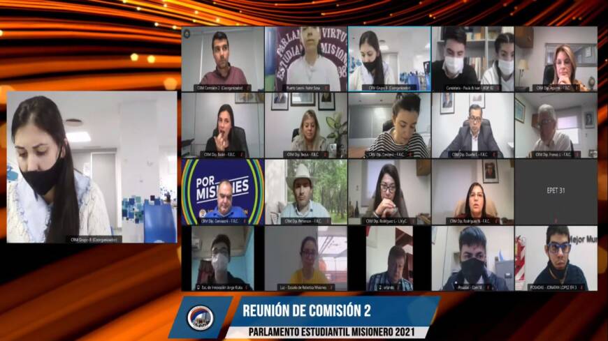 Parlamento Virtual Estudiantil Misionero 2021: comenzó el trabajo en comisiones 8 16 - parlamento estudiantil 8 - 15